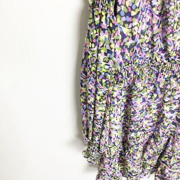 NWT TED  BAKER US Karliie Abstract Floral Confetti Dot Tiered Mini Dress 2XL 6 - Picture 7 of 11